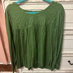 Green Long Sleeve Top